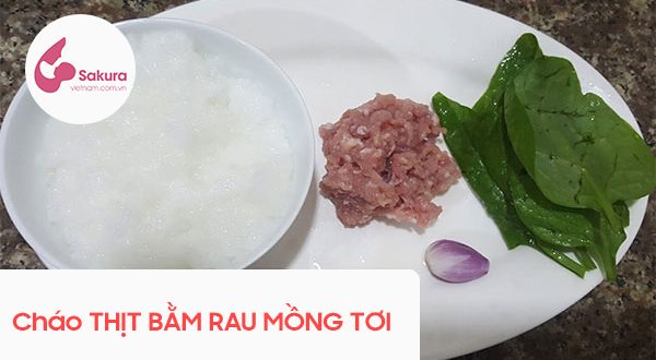 [Hướng dẫn] cách nấu cháo thịt lợn rau mồng tơi cho bé ăn dặm